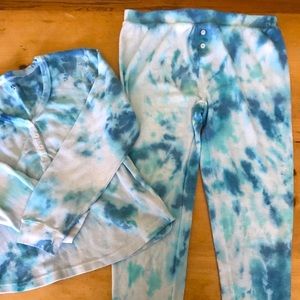 Tie dye thermal top and matching bottom